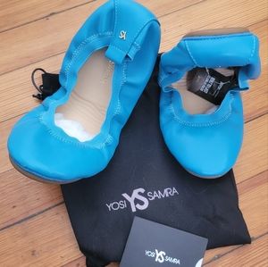 Electric Blue Yosi Samra size 9 folding ballet flats